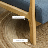 Polstersessel Einzelsessel Massivholz Stoffbezug Skandidesign
