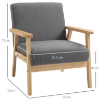 Polstersessel Lounge-Sessel Skandi-Design Massivholz