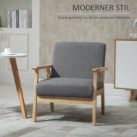 Polstersessel Lounge-Sessel Skandi-Design Massivholz