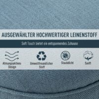 Polstersessel Polsterstuhl mit Rückenkissen Leinen Blau