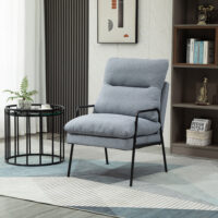 Polstersessel Relaxsessel Esszimmerstuhl Leinenlook Grau