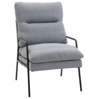 Polstersessel Relaxsessel Esszimmerstuhl Leinenlook Grau