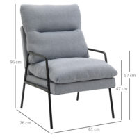 Polstersessel Relaxsessel Esszimmerstuhl Leinenlook Grau