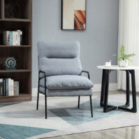 Polstersessel Relaxsessel Esszimmerstuhl Leinenlook Grau