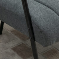 Polstersessel Retrodesign Samtoptik Metall Grau + Schwarz