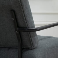 Polstersessel Retrodesign Samtoptik Metall Grau + Schwarz