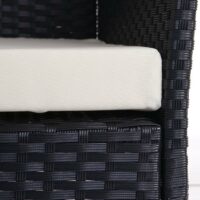 Poly-Rattan Gartenbank Halden anthrazit Kissen creme