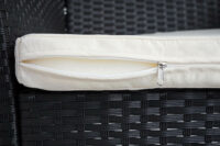 Poly-Rattan Gartenbank Halden anthrazit Kissen creme