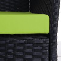 Poly-Rattan Gartenbank Halden anthrazit Kissen grün