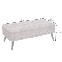 Poly-Rattan Gartengarnitur Sitzgruppe Spun Poly ~ grau dunkelgrau