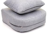 Poly-Rattan Gartengarnitur Sitzgruppe Spun Poly ~ grau / hellgrau