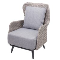 Poly-Rattan Gartengarnitur Sitzgruppe Spun Poly ~ grau / hellgrau