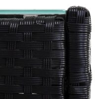 Poly-Rattan Gartentisch Halden mit Glasplatte ~ anthrazit