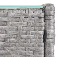 Poly-Rattan Gartentisch Halden mit Glasplatte ~ grau