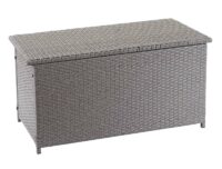Poly-Rattan Kissenbox Basic grau 51x115x59cm ~ 250l