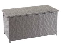 Poly-Rattan Kissenbox Basic grau 63x135x52cm ~ 320l