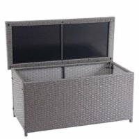 Poly-Rattan Kissenbox Basic grau 63x135x52cm ~ 320l