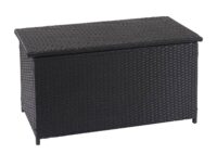 Poly-Rattan Kissenbox Basic schwarz 63x135x52cm ~ 320l