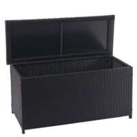 Poly-Rattan Kissenbox Basic schwarz 63x135x52cm ~ 320l