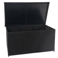 Poly-Rattan Kissenbox Basic schwarz 80x160x94cm ~ 950l