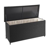 Poly-Rattan Kissenbox Premium schwarz 63x135x52cm ~ 320l