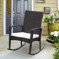 Poly-Rattan Schaukelstuhl Gartenstuhl Gartensessel
