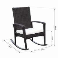 Poly-Rattan Schaukelstuhl Gartenstuhl Gartensessel