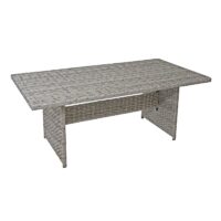Poly-Rattan Sitzgruppe Gartengarnitur Lounge-Set 200x100cm grau Kissen hellgrau