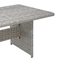 Poly-Rattan Sitzgruppe Gartengarnitur Lounge-Set 200x100cm grau Kissen hellgrau