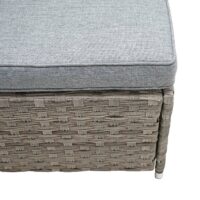 Poly-Rattan Sitzgruppe Gartengarnitur Lounge-Set 200x100cm grau Kissen hellgrau