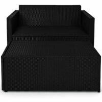 Polyrattan Lounge Sitzgarnitur Sofa + Ottomane mit Stauraum