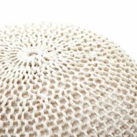 Pouf Sitzhocker  40x50cm grau Strickhocker beige
