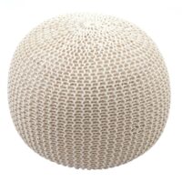 Pouf Sitzhocker  40x50cm grau Strickhocker beige