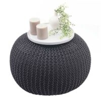 Pouf Sitzhocker  40x50cm grau Strickhocker dunkelgrau