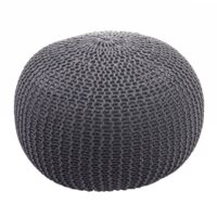 Pouf Sitzhocker  40x50cm grau Strickhocker dunkelgrau