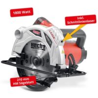 Profi Handkreissäge mit Laser + Parallelanschlag 1800W