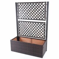 Rankgitter Rattan Pflanzkasten Rankhilfe 142x100x43cm