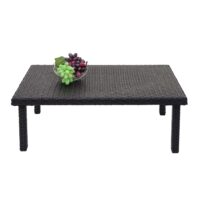Rattan Couchtisch Gartentisch Balkontisch Loungetisch 80x50cm schwarz