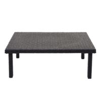 Rattan Couchtisch Gartentisch Balkontisch Loungetisch 80x50cm schwarz