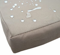 Rattan Gartenbank mit Tisch 132cm ~ schwarz Kissen creme