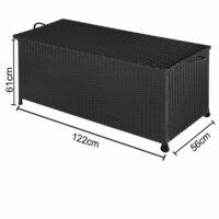 Rattan Kissenbox Auflagenbox mit Hubautomatik + Räder