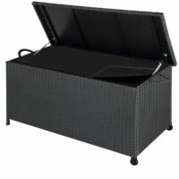 Rattan Kissenbox Auflagenbox mit Hubautomatik + Räder
