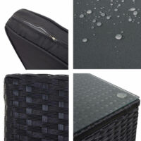 Rattan Lounge Flexi Garten Sitzgruppe ~ anthrazit Polster grau