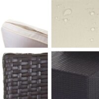 Rattan Lounge Flexi Garten Sitzgruppe ~ braun Polster creme