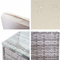 Rattan Lounge Flexi Garten Sitzgruppe ~ grau Polster creme