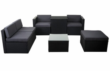 Rattan Lounge Sitzgruppe mit extra Kissenbox