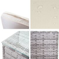 Rattan Lounge SunShine II Garten Sitzgruppe ~ grau Polster creme