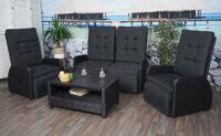 Rattan Sitzgruppe mit Hochlehner und Sofa - verstellbar