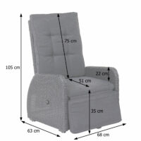 Rattan Sitzgruppe mit Hochlehner und Sofa - verstellbar