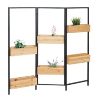 Raumteiler mit Pflanzkasten JAM-L32 Holz-Stahl 116x118cm
